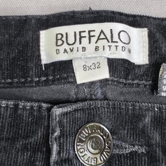 Buffalo Iron corduroy pants women's size 8X32 black mid-rise slim fit - Picture 5 of 11